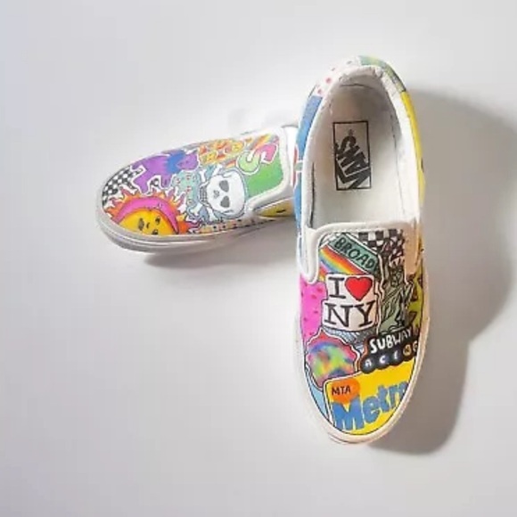 Custom NYC/Grateful Dead Graffiti Vans Size 7.5 - Picture 2 of 7